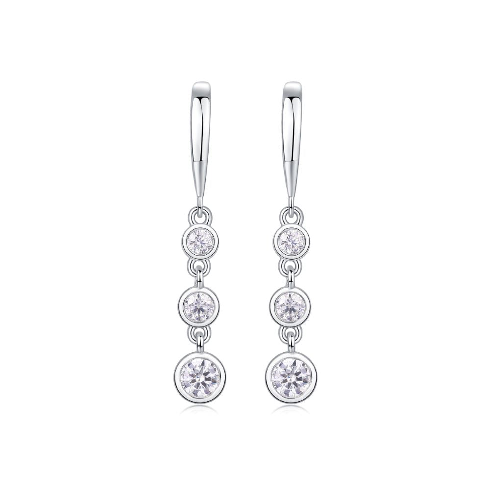 E13641 Starlight Moissanite Stud Earrings – S925 Silver Minimalist Sparkle