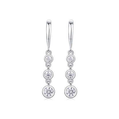 E13641 Starlight Moissanite Stud Earrings – S925 Silver Minimalist Sparkle