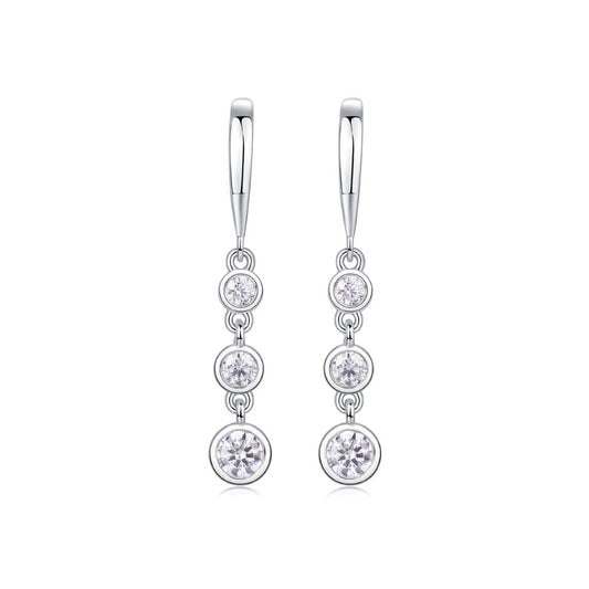 E13641 Starlight Moissanite Stud Earrings – S925 Silver Minimalist Sparkle