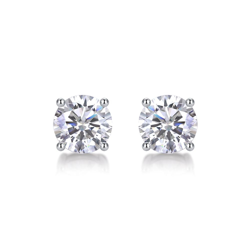 E11447 Minimalist Moissanite Stud Earrings – Everyday Sparkle with Timeless Love