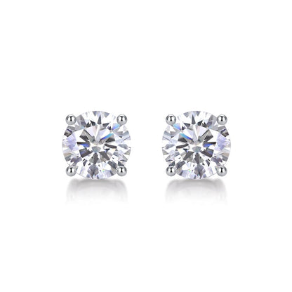 E11447 Minimalist Moissanite Stud Earrings – Everyday Sparkle with Timeless Love