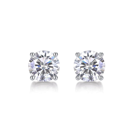 E11447 Minimalist Moissanite Stud Earrings – Everyday Sparkle with Timeless Love