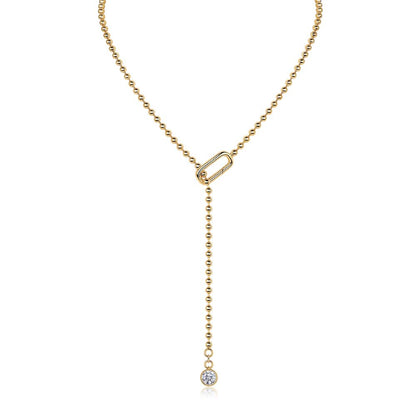N15118-G Luxurious Moissanite Tassel Pendant Necklace – Elegant Draping Design, Perfect for Every Occasion