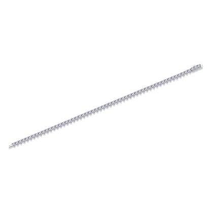 L13233-16.5CM-P Classic Three-Prong Tennis Bracelet – Elegant Moissanite Diamond Sparkle with Secure Double Lock