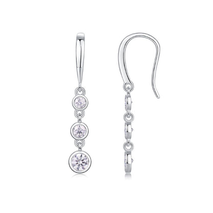 E13641 Starlight Moissanite Stud Earrings – S925 Silver Minimalist Sparkle