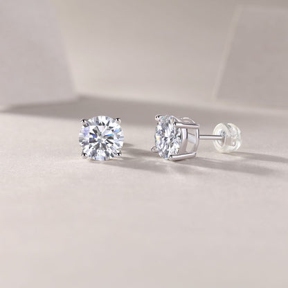 E11447 Minimalist Moissanite Stud Earrings – Everyday Sparkle with Timeless Love