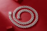 N12737-55CM-G Trendy Moissanite Cuban Link Bracelet – Bold Geometric Design, Fully Paved Iced Out Style